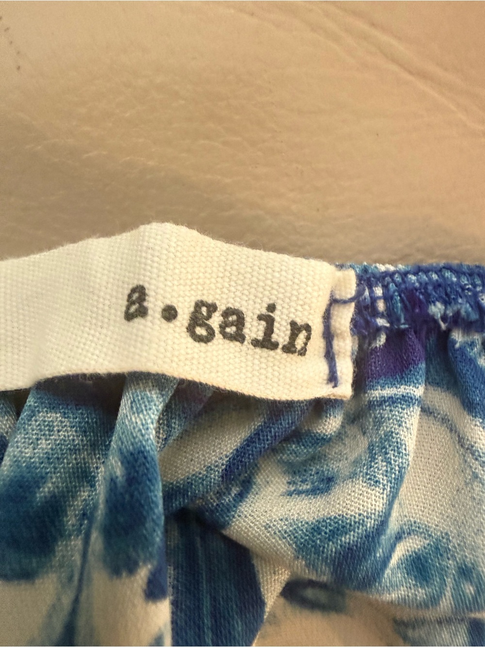 A. gain NWOT Blue Floral Off-Shoulder Romper with Elastic Waist - Picture 3 of 3